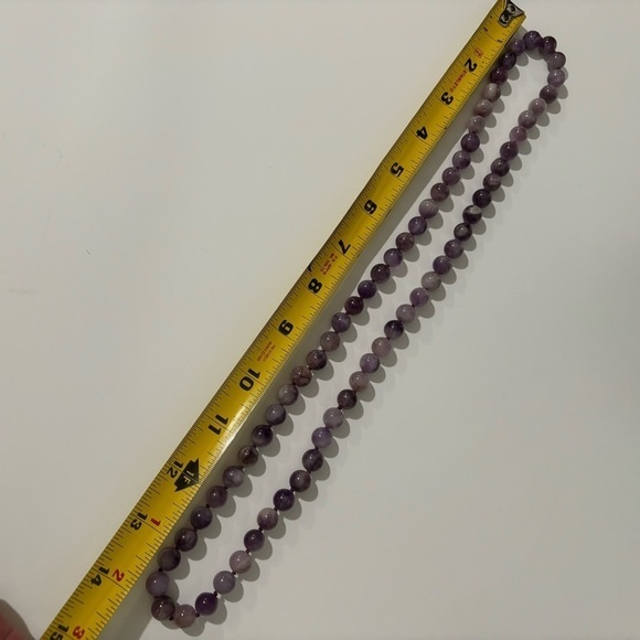 Beautiful Amethyst- large string of handmade hand knotted necklace - Picture 3 of 6